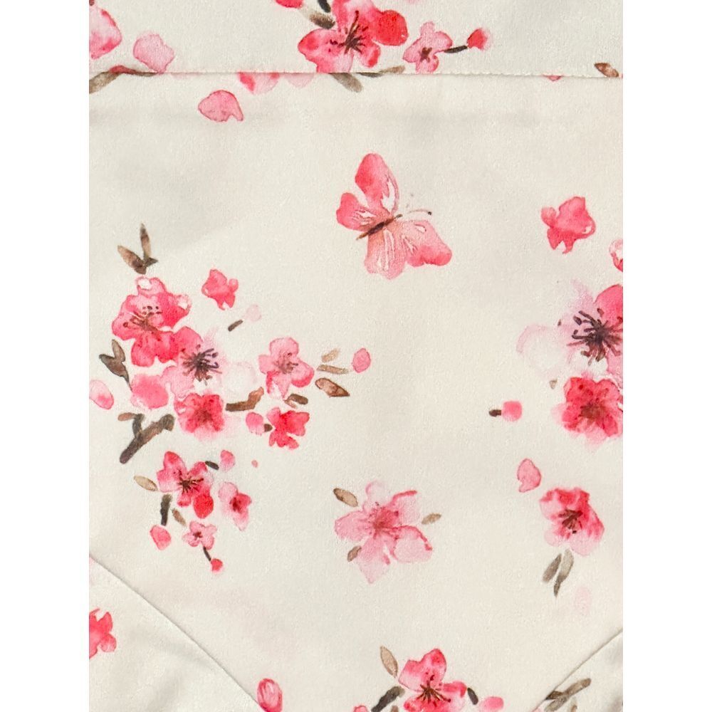 Alexia Admor "Nola" Puffy Sleeve Ivory Pink Floral Fit N' Flare Midi Dress Sz 12 - Picture 3 of 9